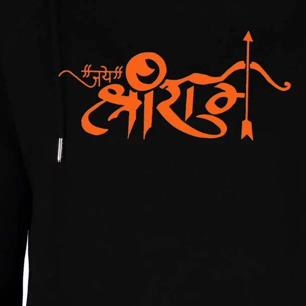 Jai Shri Ram Hindu God Hindi Slogan Hinduism Womens Funnel Neck Pullover Hood