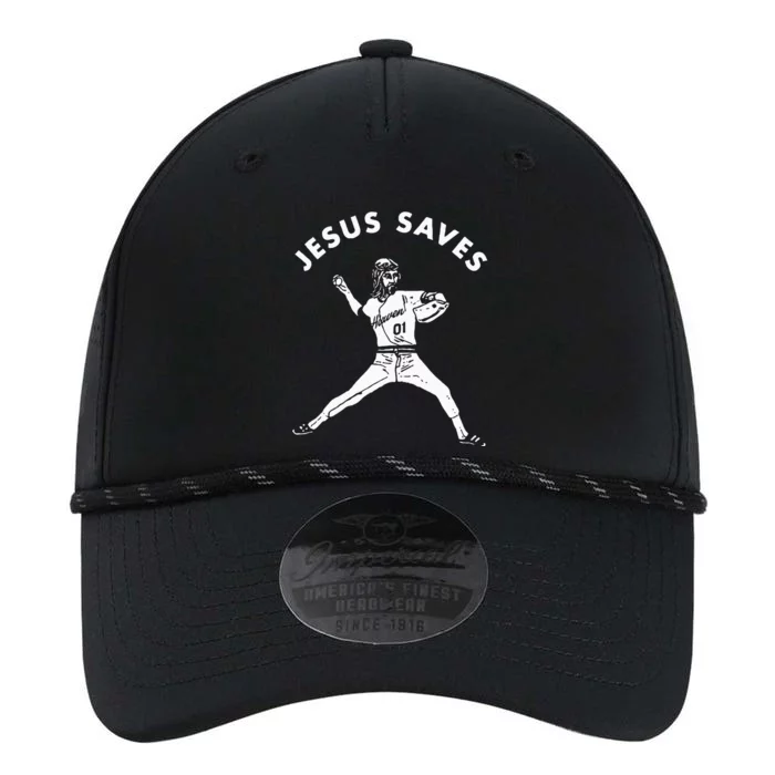 Jesus Saves Religious Christian Faith Baseball Performance The Dyno Cap