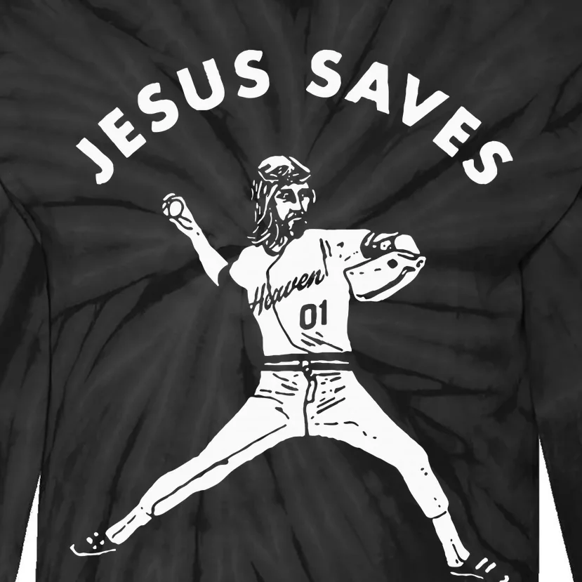 Jesus Saves Religious Christian Faith Baseball Tie-Dye Long Sleeve Shirt