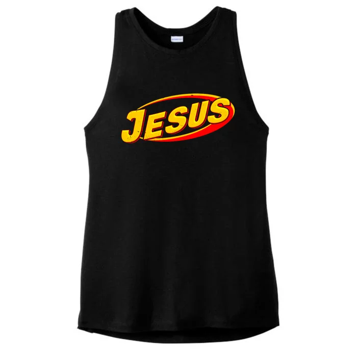 Jesus Sports Style Logo Ladies Tri-Blend Wicking Tank