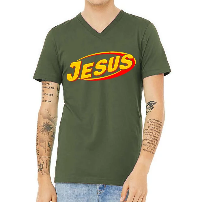 Jesus Sports Style Logo V-Neck T-Shirt