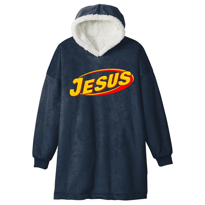 Jesus Sports Style Logo Hooded Wearable Blanket