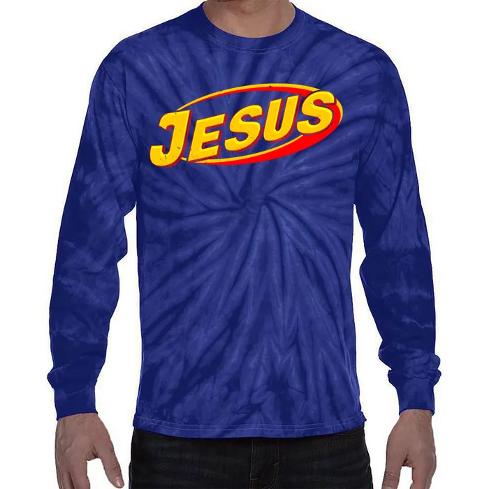 Jesus Sports Style Logo Tie-Dye Long Sleeve Shirt