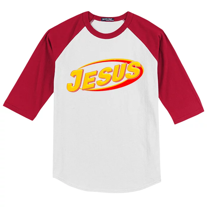 Jesus Sports Style Logo Kids Colorblock Raglan Jersey