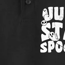 Just Stay Spooky Happy Halloween Ghost Skull Dry Zone Grid Performance Polo