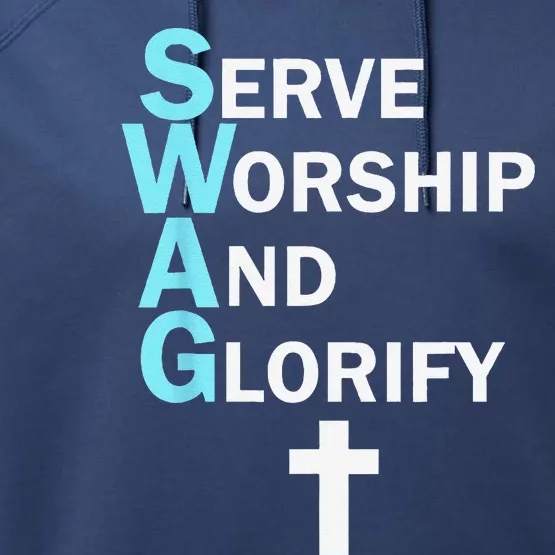 Jesus SWAG Serve Worship And Glorify Faith Religious Performance Fleece Hoodie