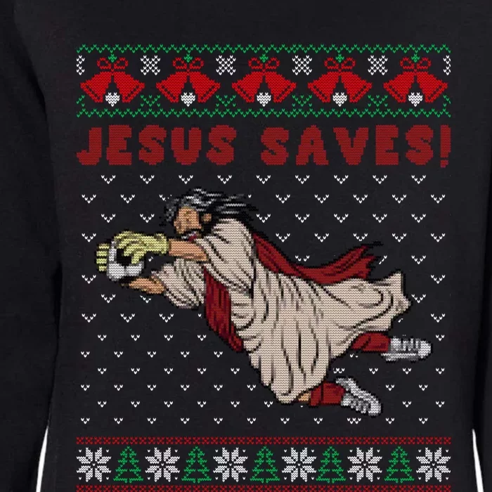 Jesus Saves Soccer Goal Keeper Ugly Christmas Sweater Gift Womens California Wash Sweatshirt