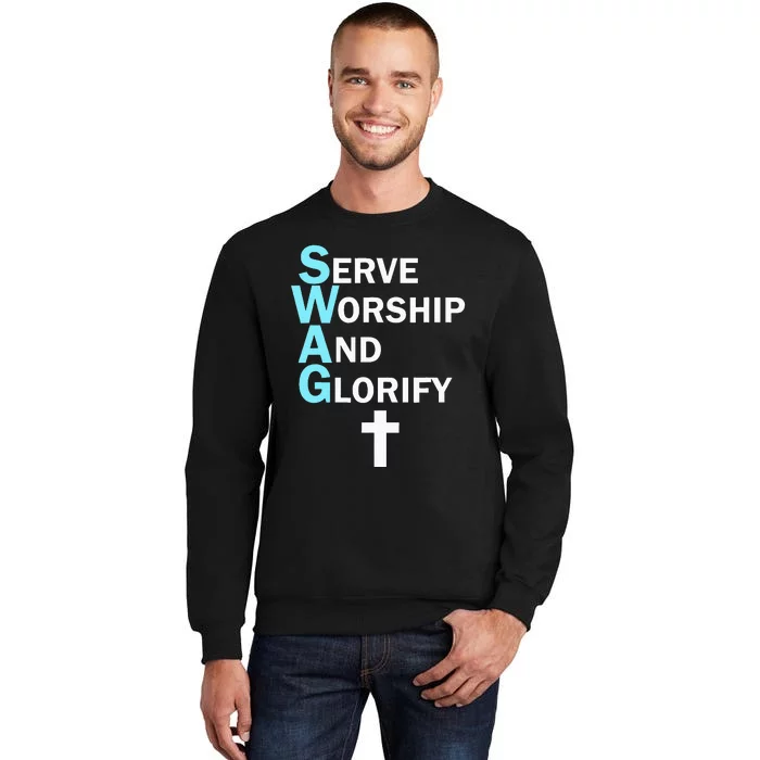 Jesus Swag Serve Worship And Glorify Faith Religious Sweatshirt