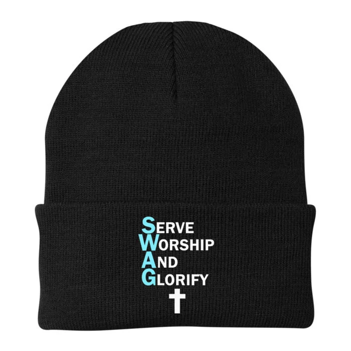 Jesus Swag Serve Worship And Glorify Faith Religious Knit Cap Winter Beanie