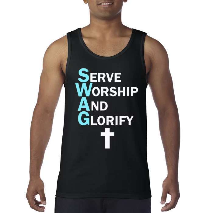 Jesus Swag Serve Worship And Glorify Faith Religious Tank Top