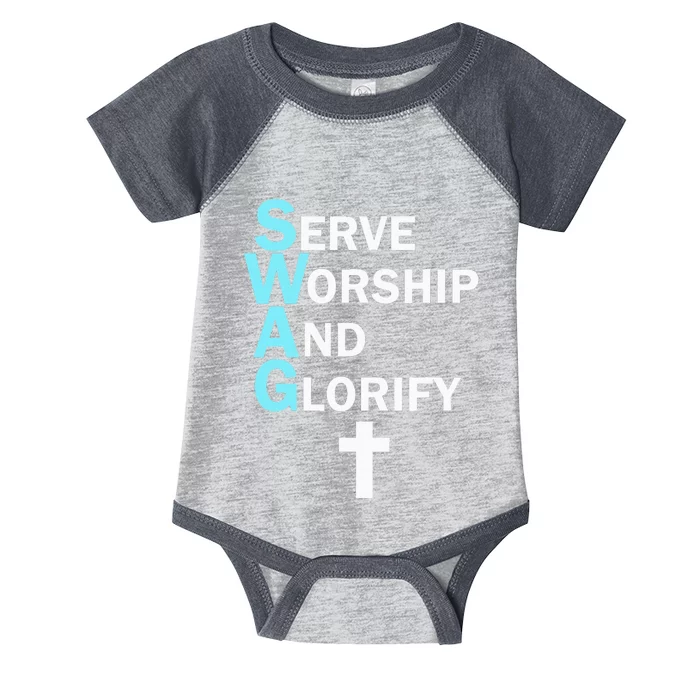 Jesus Swag Serve Worship And Glorify Faith Religious Infant Baby Jersey Bodysuit