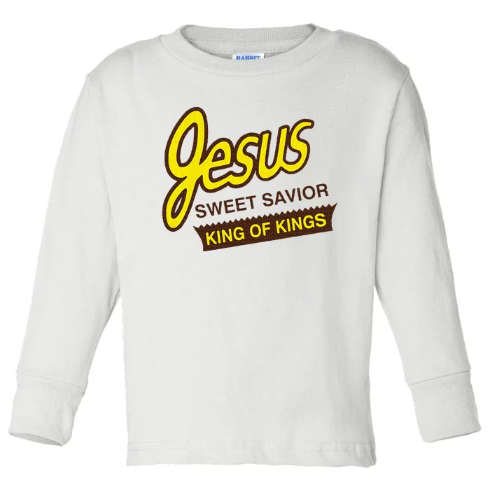 Jesus Sweet Savior King Of Kings Christian Faith Apparel Toddler Long Sleeve Shirt