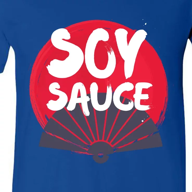 Japanese Soy Sauce Funny Gift For Sushi Lovers V-Neck T-Shirt