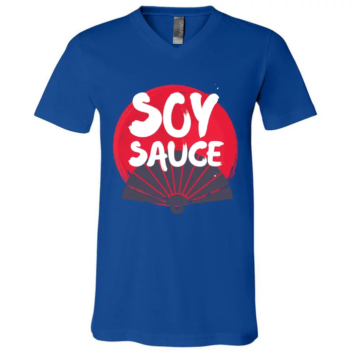 Japanese Soy Sauce Funny Gift For Sushi Lovers V-Neck T-Shirt