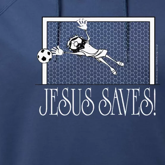 Jesus Saves Soccer Performance Fleece Hoodie