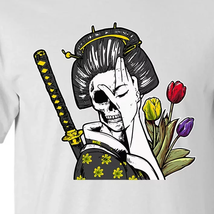 Japanese Skeleton Samurai Geisha Tall T-Shirt