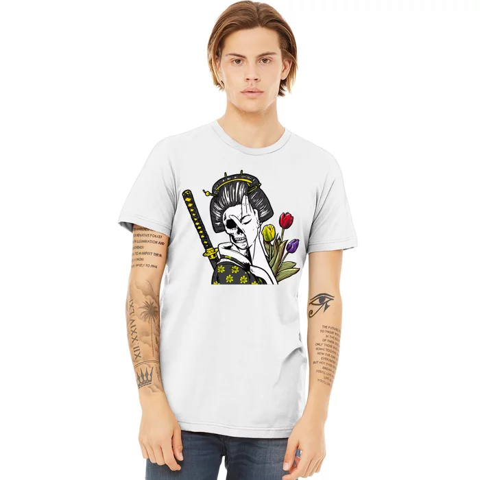 Japanese Skeleton Samurai Geisha Premium T-Shirt