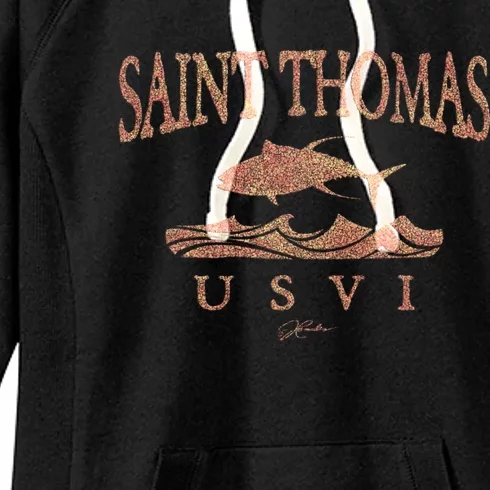 Jcombs: Saint Thomas Usvi Yellowfin Tuna Over Waves Gift Women's Fleece Hoodie