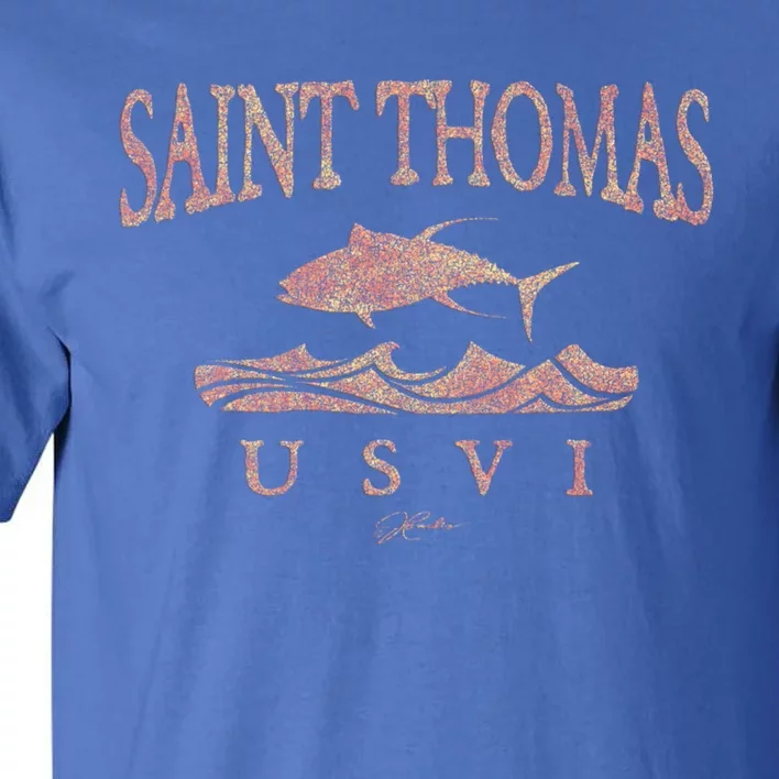 Jcombs: Saint Thomas Usvi Yellowfin Tuna Over Waves Gift Tall T-Shirt