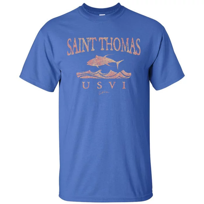 Jcombs: Saint Thomas Usvi Yellowfin Tuna Over Waves Gift Tall T-Shirt