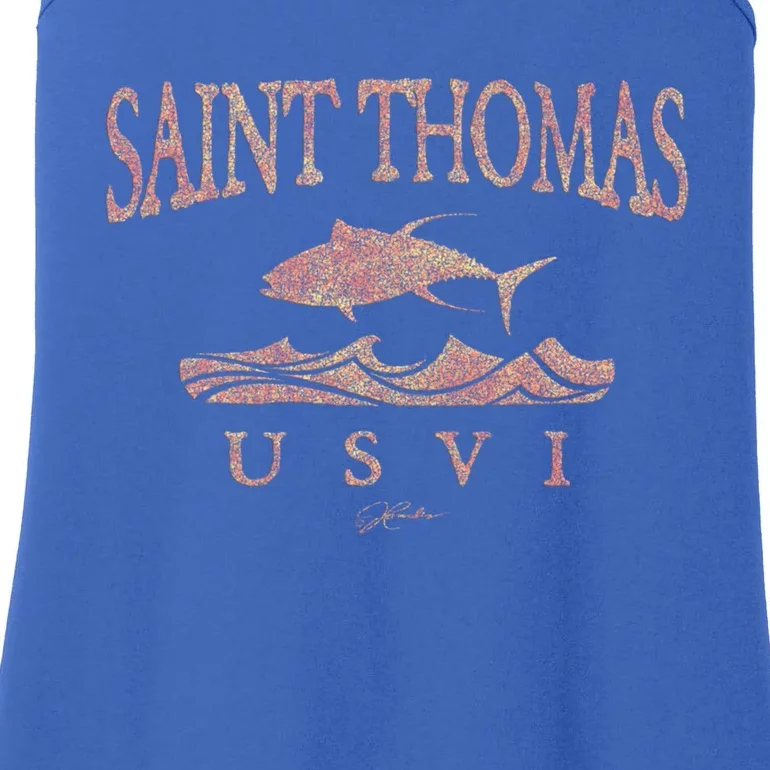 Jcombs: Saint Thomas Usvi Yellowfin Tuna Over Waves Gift Ladies Essential Tank