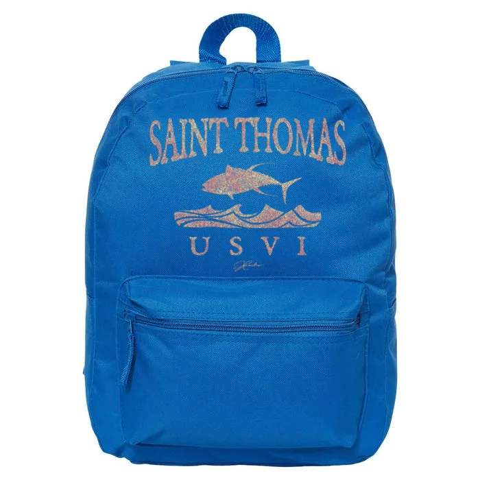 Jcombs: Saint Thomas Usvi Yellowfin Tuna Over Waves Gift 16 in Basic Backpack