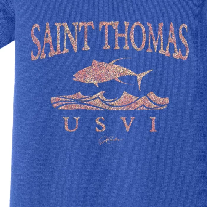 Jcombs: Saint Thomas Usvi Yellowfin Tuna Over Waves Gift Baby Bodysuit