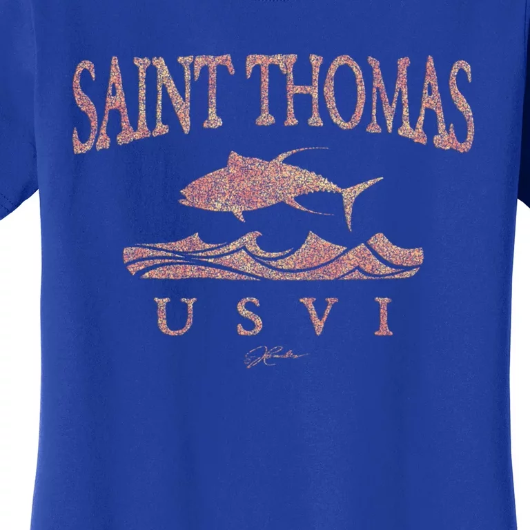 Jcombs: Saint Thomas Usvi Yellowfin Tuna Over Waves Gift Women's T-Shirt