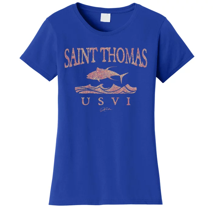 Jcombs: Saint Thomas Usvi Yellowfin Tuna Over Waves Gift Women's T-Shirt