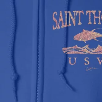 Jcombs: Saint Thomas Usvi Yellowfin Tuna Over Waves Gift Full Zip Hoodie