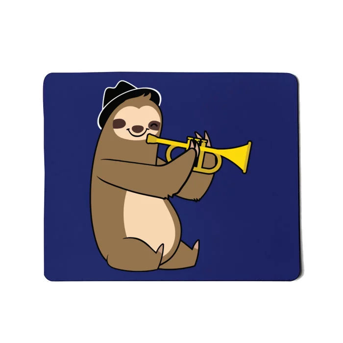 Jazz Sloth Trumpet Funny Musician Cute Animal Playing Mousepad