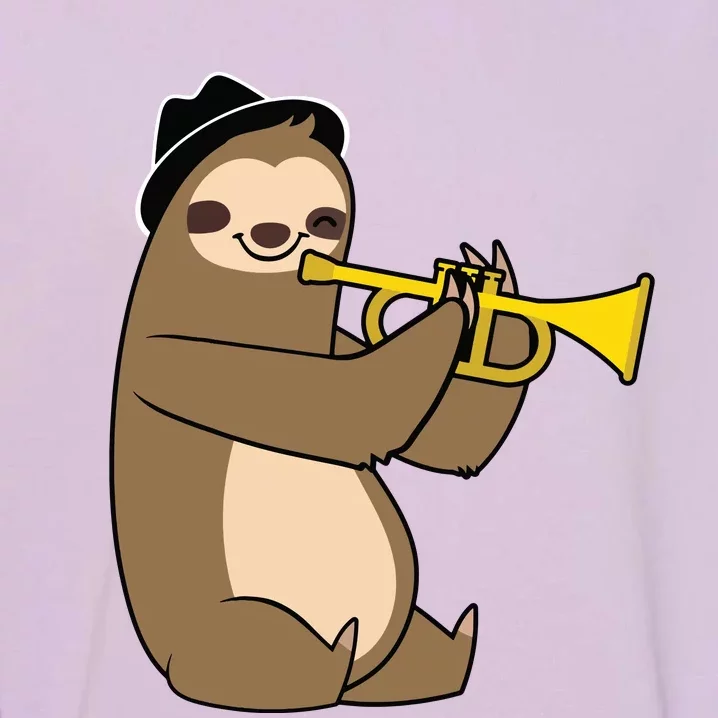 Jazz Sloth Trumpet Funny Musician Cute Animal Playing Garment-Dyed Sweatshirt