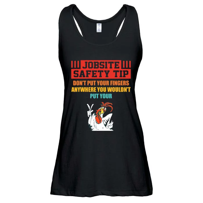 Jobsite Safety Tip DonT Put Your Fingers Retro Design Ladies Essential Flowy Tank