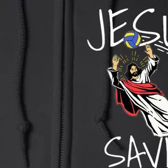 Jesus Saves Volleyball Gift Volleyball Team Full Zip Hoodie