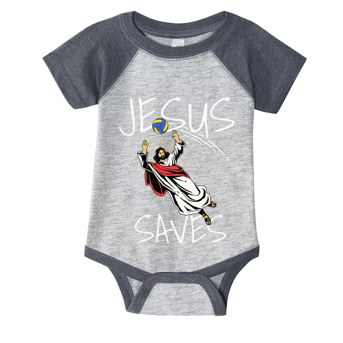 Jesus Saves Volleyball Gift Volleyball Team Infant Baby Jersey Bodysuit