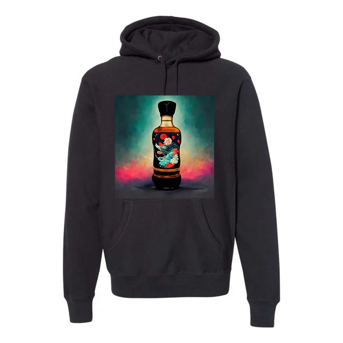 Japanese Sakura Whiskey Bottle Premium Hoodie