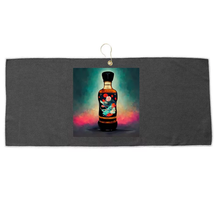 Japanese Sakura Whiskey Bottle Large Microfiber Waffle Golf Towel