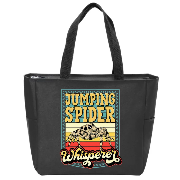 Jumping Spider Whisperer Funny Pet Jumping Spider Meme Zip Tote Bag