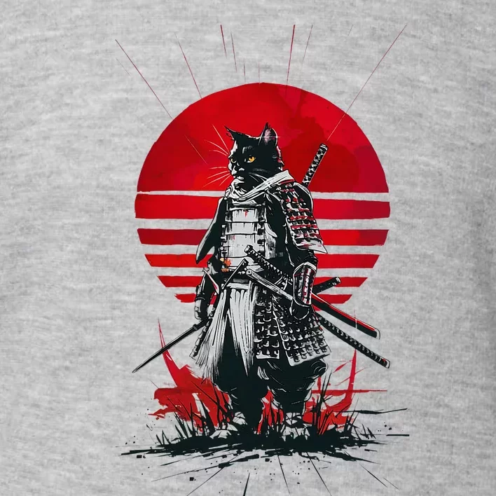 Japanese Samurai Warrior Cat Aesthetic Ninja Toddler Sweatshirt