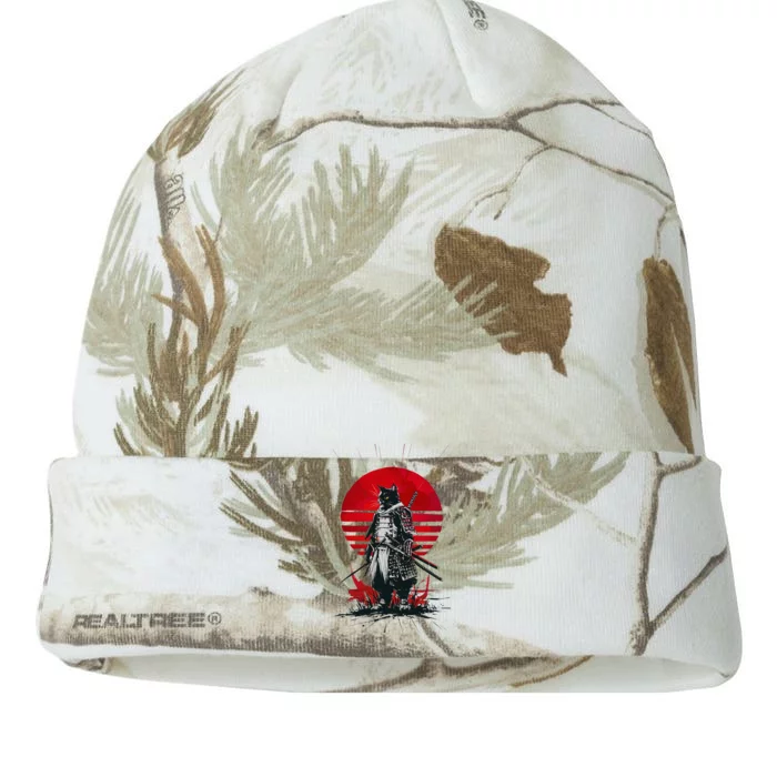 Japanese Samurai Warrior Cat Aesthetic Ninja Kati - 12in Camo Beanie