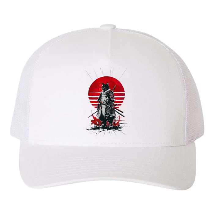 Japanese Samurai Warrior Cat Aesthetic Ninja Yupoong Adult 5-Panel Trucker Hat