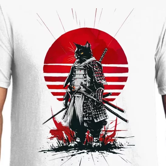 Japanese Samurai Warrior Cat Aesthetic Ninja Pajama Set