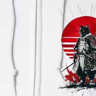 Japanese Samurai Warrior Cat Aesthetic Ninja Full Zip Hoodie