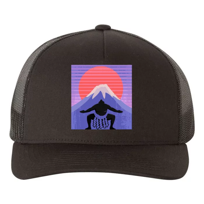 Japanese Sumo Wrestler In Mawashi Japan Mt. Fuji Aesthetic Yupoong Adult 5-Panel Trucker Hat