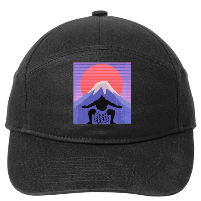 Japanese Sumo Wrestler In Mawashi Japan Mt. Fuji Aesthetic 7-Panel Snapback Hat