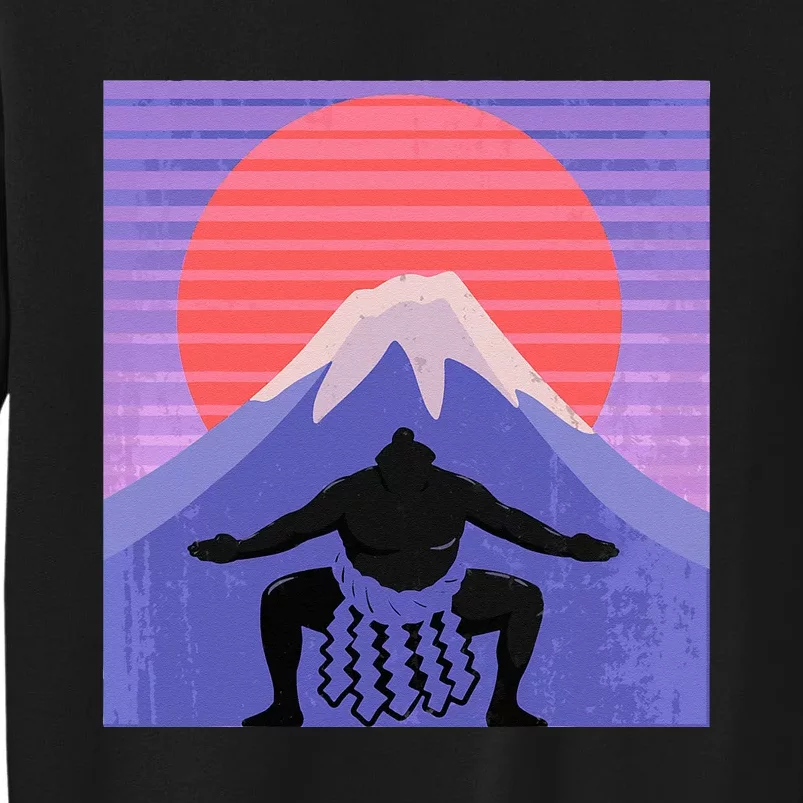 Japanese Sumo Wrestler In Mawashi Japan Mt. Fuji Aesthetic Tall Sweatshirt