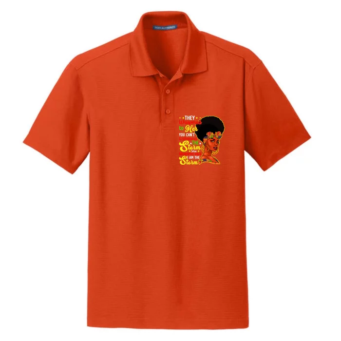 Juneteenth She Whispered Back I Am The Storm Black History Gift Dry Zone Grid Performance Polo