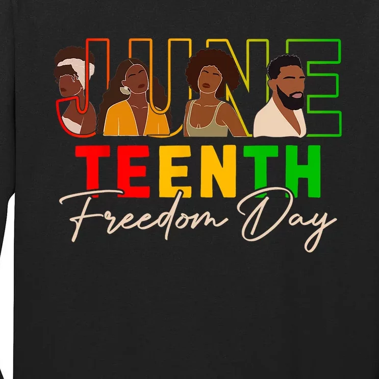 Juneteenth Shirts Women Men Black Power Black Freedom 1865 Tall Long Sleeve T-Shirt