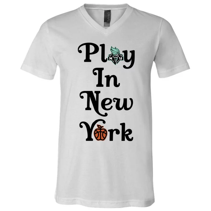 Jason Sudeikis Wearing Play In New York V-Neck T-Shirt