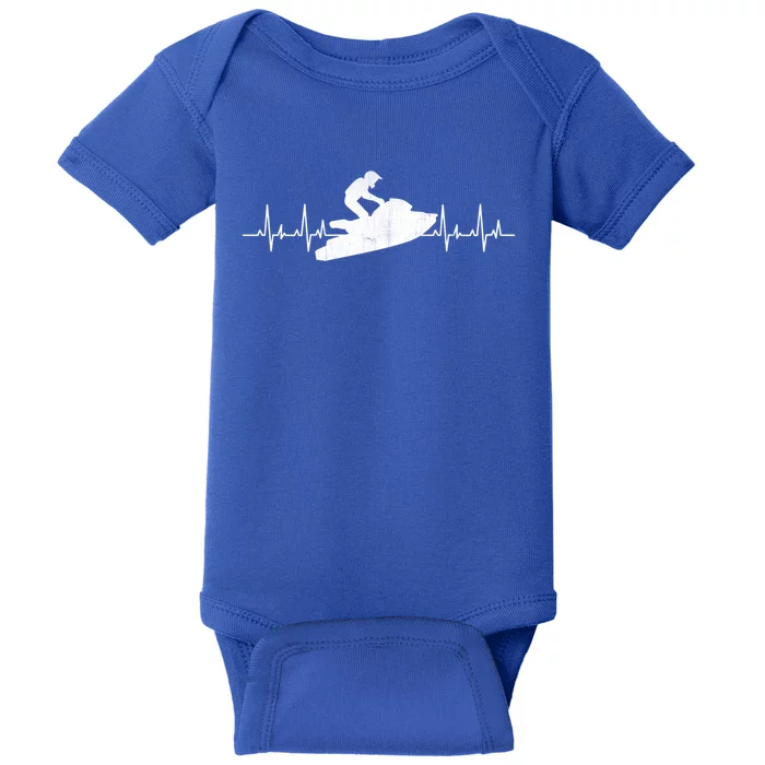 Jet Ski Water Skier Heartbeat Stand Up Racing Jet Ski Lover Great Gift Baby Bodysuit